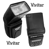 Vivitar DF-383 DEDICATED ETTL LCD BOUNCE AND ZOOM FLASH w/ LCD Display Includes Flash Diffuser For Canon EOS Rebel XT XTI XSI T1I 1Ds 1D 20D 5D 300D 350D 450D 400D II 10D T2 TI K2 GII 7N 7NE 20D 30D 40D 50D 1000D 550D + ButterflyPhoto Microfiber cloth