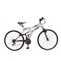 Mens Octane Dual Suspension Mountain Bike in Silver and Black. 12 MONTH MANUFACTURERS WARRANTY.
