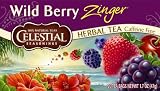 51HaX4j0FnL. SL160  Celestial Seasonings Herb Tea, Wild Berry Zinger, Tea Bags, 20 Count Boxes
