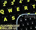 Glowing fluorescent Large Lettering English US keyboard sticker