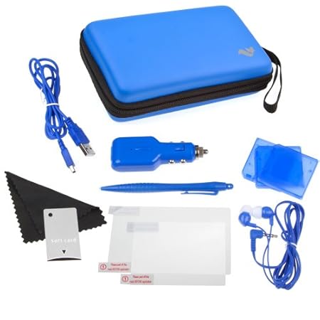 ButterFox Deluxe 12-in-1 Accessory Travel Pack / Case For the New 3DS XL Console: Blue (Nintendo 3DS XL)