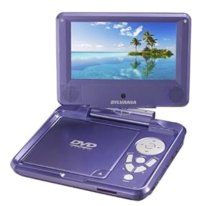 Sylvania SDVD7027 7-Inch Portable DVD Player with Car Bag/Kit Swivel Screen USB/SD Card Reader (Purple)