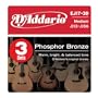 D'Addario EJ17-3D Phosphor Bronze Acoustic Guitar Strings, Medium, 13-56, 3 Sets