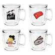 At the Movies 12 oz Insulated Coffee Mug Set, Clear (4 designs)