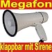 Megafon Megaphone mit Sirene klappbar weiss