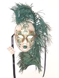 Green Piuma Volta Acquario Venetian Mask