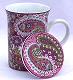 Fine China - Vera Bradley Covered Mug - Very Berry Paisley Chintz