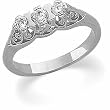 Platinum Diamond Three-Stone Engagement Ring - 0.33 Ct.