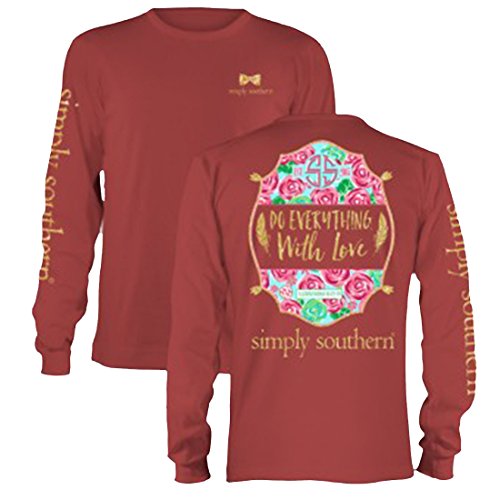 Simply Southern Tees Long Sleeve Preppy Do Everything With Love Brick