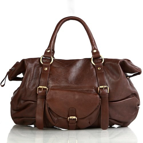 Baccini Fionna Brown Genuine Leather Handbag