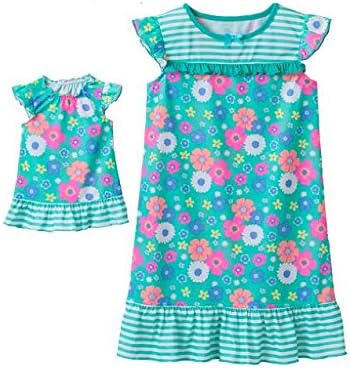 Girl's Nightgown Floral Spring Matching 18" Doll Gown 6x or 7 (7)