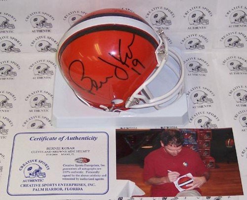 Bernie Kosar Autographed/Hand Signed Cleveland Browns Mini Helmet