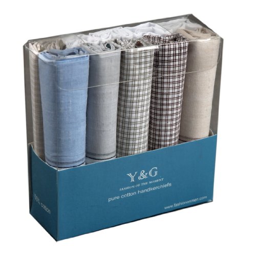 YED02 Fitted Gift Giving Mens 10 Pack Handkerchiefs Set Fitted Design By Y&G