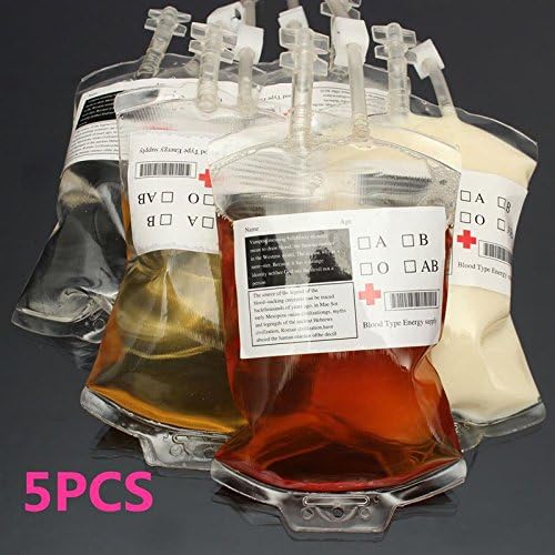 5pc 300ml Blood Juice Energy Drink Bag Halloween event Party supplies Pouch Props Vampires Reusable Package Bags
