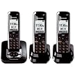 Panasonic DECT 6.0 Cordless Phone System with 3 Handsets - Black (KX-TG7433B)