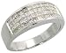 14K White Gold Men's Ring, w/ 1.25 Carats Invisible Set Diamonds, 5/16 (8mm) wide