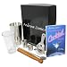 Andrew James Cocktail set including Boston Cocktail Shaker and Glass, Twisted Bar Spoon, Strainer, Wooden Muddler, 25ml and 50ml thimble measures+ FREE 192 Page Cocktail Book. Complete in an elegant gift box