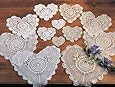 Handmade, Crochet Lace Doily. 100% Cotton Crochet. Ecru, 6 Inch Heart. Four pieces .