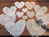 Handmade, Crochet Lace Doily. 100% Cotton Crochet. White, 6 Inch Heart. Four pieces .