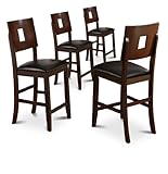 Espresso Cappuccino Bar Stools Dining Side Chairs Set of 4