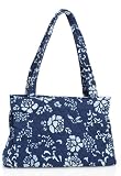 Eco 100% Cotton Midnight Blue Daburu Tri Flower/Shopper/Baguettes Handbag