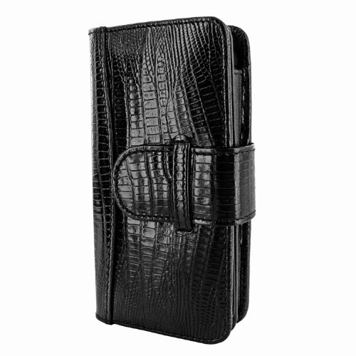 Apple iPhone 5 / 5S Piel Frama Black Lizard Leather Wallet On Sale