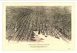 Historic Baltimore, Maryland, c. 1912 (L) Panoramic Map Poster Print Reprint Giclee