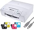 Brother Multifunktionsger�t DCP-195C (Drucker, Kopierer, Scanner) + 10 Youprint Patronen + 100 Blatt Fotopapier + USB-Kabel (Originalpatronen nicht im Lieferumfang)