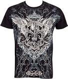 Chained Fleur de Lis Metallic Silver Embossed Short Sleeve Crew Neck Cotton Mens Fashion T-Shirt ( 2 Colors )