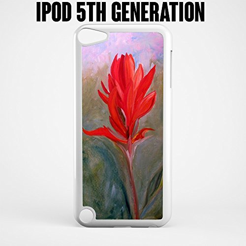 iPod Case Paintbrush Flower for Apple iPod 5/5th Generation Plastic White (Ships from CA)