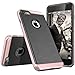 iPhone 7 Case, Kaptron Coated Leather Texture TPU Back with Coated Hard PC Bumper, Durable and Stylish Case for Apple iPhone 7 (2016) (Rose Gold)