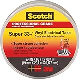 Scotch 6132-BA-10-10 Scotch Super 33+ Vinyl Electrical Tape, .75-Inch x 66-Foot x 0.007-Inch, 10-Pack
