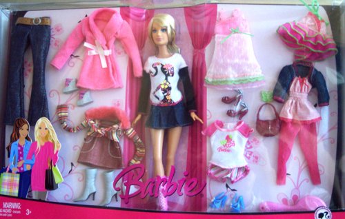 51HbLpOAE0L Barbie 12 Fashion Doll w/extra Clothes+Shoes+Handbag play set