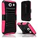 Galaxy Ace Style Case, Samsung Galaxy Ace Style S765C Holster Case, SOGA® Hybrid Super Armor Cover Protector Case with Belt Clip Holster Kickstand for Samsung Galaxy Ace Style S765C - Black / Hot Pink [SWB261]