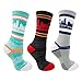 3 Pairs Strideline Athletic Men's Sport Crew Socks Strapped Fit One Size Designs