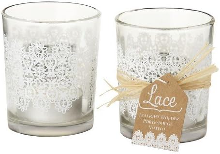 Kate Aspen "lace" Glass Tealight Holder - Set of 12