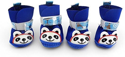 eSingyo Printed Panda Small Pet Dog Puppy Walking Sports Sneakers Shoes Boots Booties Blue S