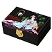 Handmade Mother Of Pearl, Black Lacquer & Gold Jewelry Box With Mirror- Chinese Imperial Lady Design