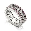 2-1/10ct TW Pink Sapphire & Diamond Ring in 18Kt White Gold - Size 6.5