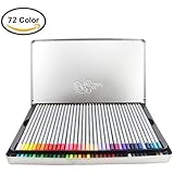 Huhuhero Macro 72 Color Pencils Set with Metal Tin, Professional Soft Core Art Fine Colored Pencils/ Drawing Pencil for Artist Sketch /Adult Coloring Book, Set of 72 Assorted Colors