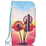 UNEXTATI Galaxy S5 Mini ケース 手帳型ケース 2 in 1 高級PUレザー 耐衝撃 全面保護 Samsung Galaxy S5 Miniケース カバー Case (レッド, 