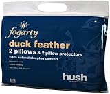 Hush - Lot de 2 oreillers en plume de canard avec housse (Import Grande Bretagne)