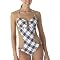 Xhilaration Black/White Plaid Monokini - S