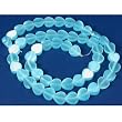 Aqua Blue Heart Fiber Optic Beads Beading 8mm 1 Strand