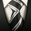 Neckties by Scott Allan, Black and Gray Stripe Neckties