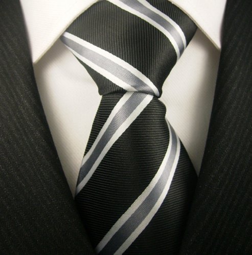 Neckties by Scott Allan, Black and Gray Stripe Neckties