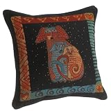 Laurel Burch 18-inch Embracing Dogs Square Pillow
