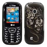Black Silver Dragon Double Skull Rubber Coating Hard Case Cover Faceplate f ....