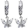 Sterling Silver CZ Butterfly Huggy Earrings