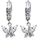 Sterling Silver CZ Butterfly Huggy Earrings